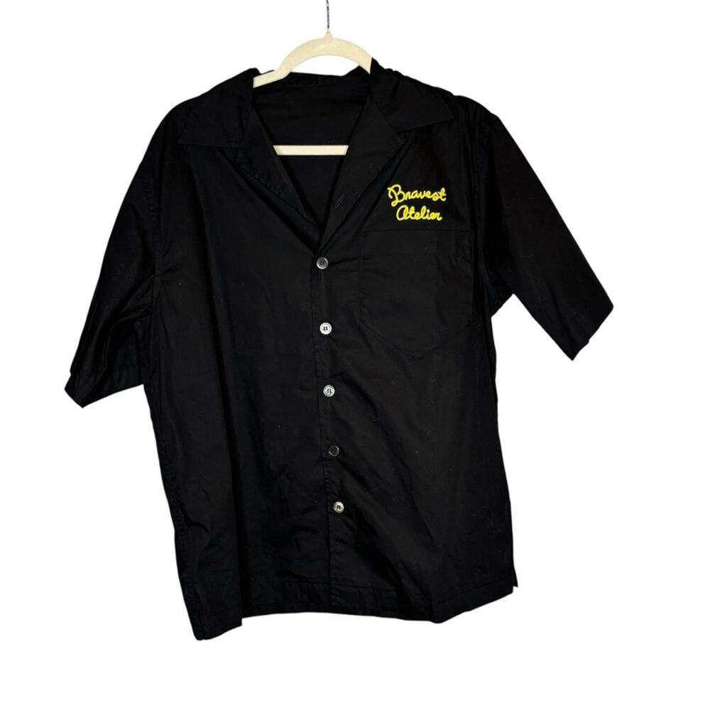 Bravest Studios Embroidered Button Down Polo Shirt